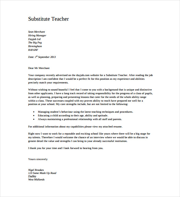 6+ Free Teacher Cover Letter Templates- Word, PDF | Free ...