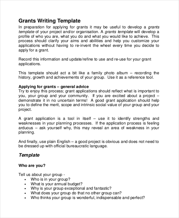 Grant Application Templates - 6+ Free Word, PDF Download 