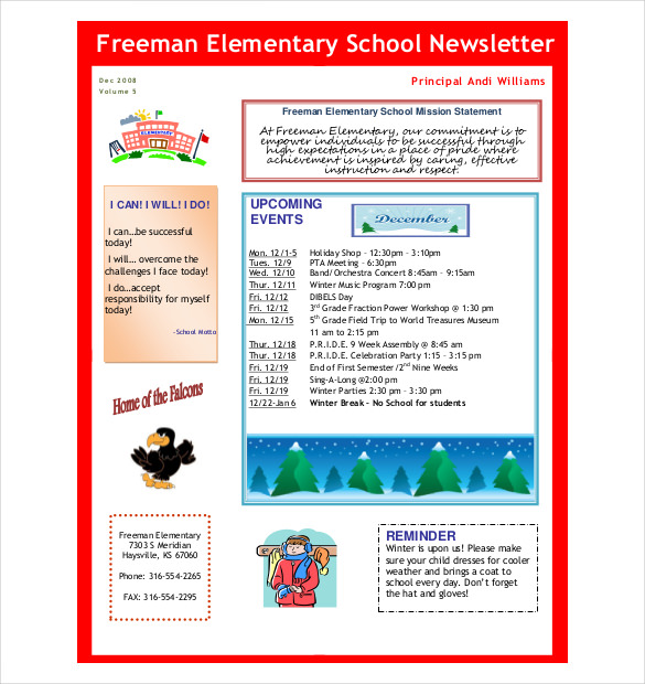 school newsletter templates free