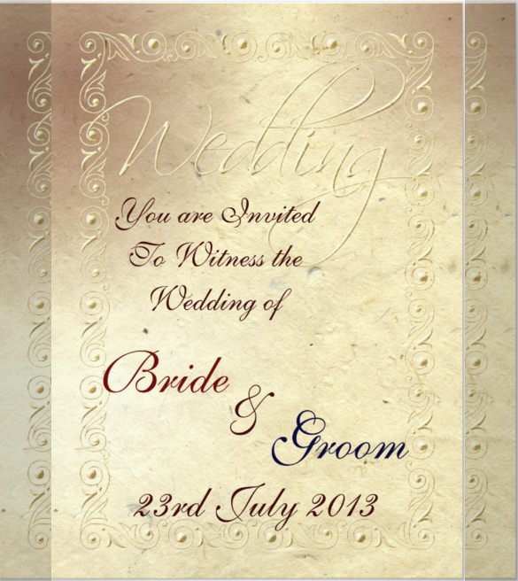 faded ivory handmade wedding invitations