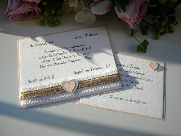 unique personalized handmade wedding invitation template