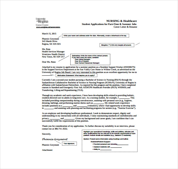 nursing health care cover letter pdf template free download