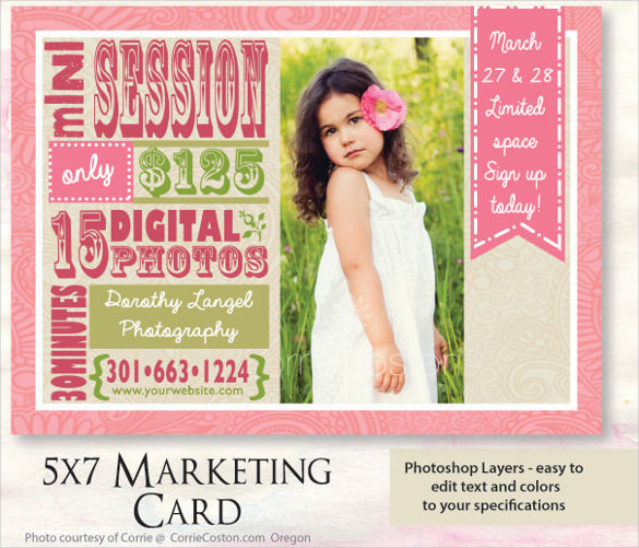personalized pink marketing postcard