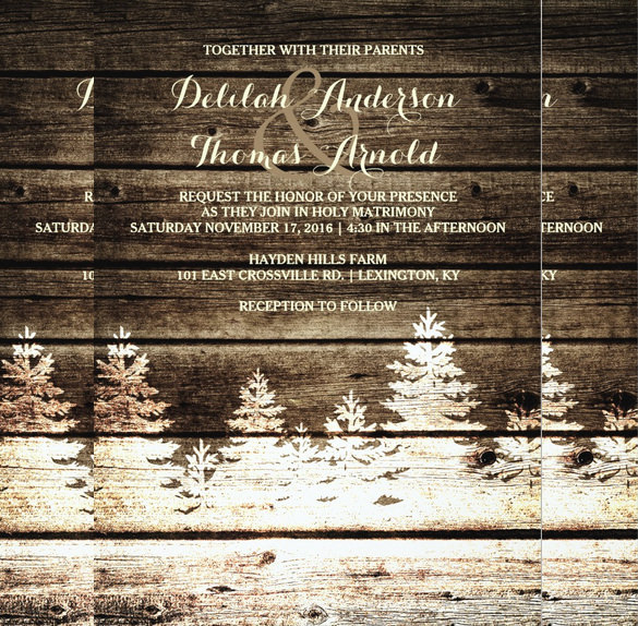 rustic barn wood wedding invitation