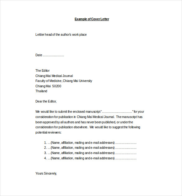 editor medical the to letter journal Word, PDF  Template Free  Cover  4 Letter Medical