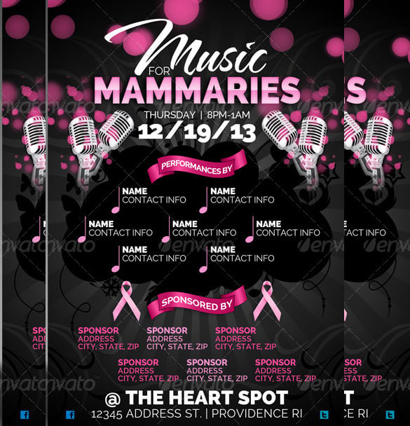 music-cancer-benefit-flyer-templates