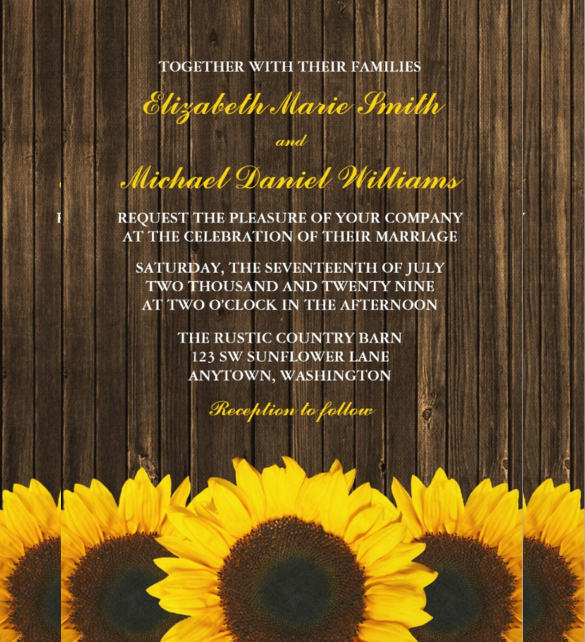 22+ Sunflower Wedding Invitation Templates PSD, AI, Word, InDesign, Pages