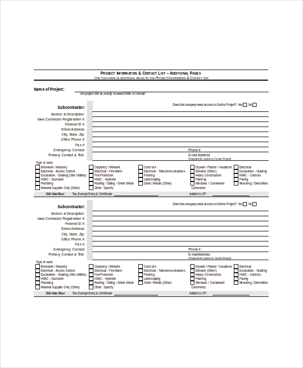 Project List Template 7+ Free Word, Excel, PDF Documents Download