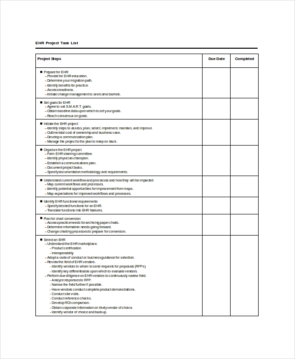 Project List Template 7+ Free Word, Excel, PDF Documents Download