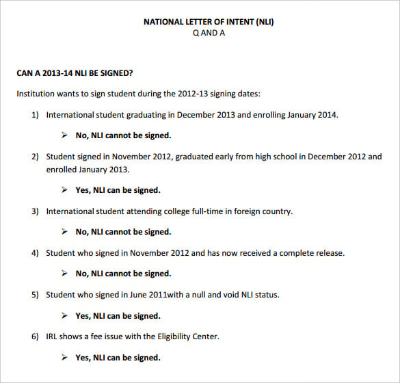 national letter of intent questionnaire pdf format download