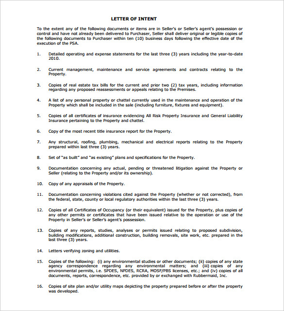 12+ FREE Real Estate Letter of Intent Templates - PDF, DOC | Free ...