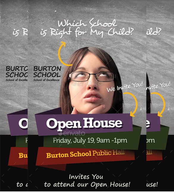 school templates open house roll up
