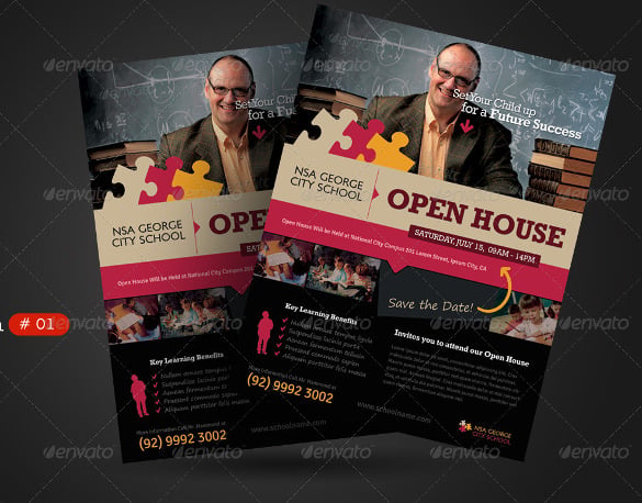 school open house flyers templates