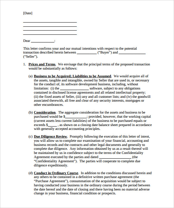 15+ Business Letter of Intent - Word, PDF