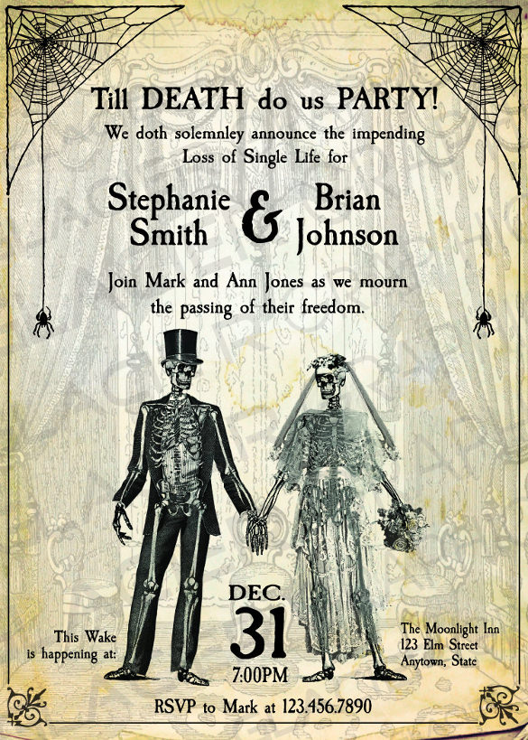 22+ Halloween Wedding Invitation Templates Free PSD, AI Format