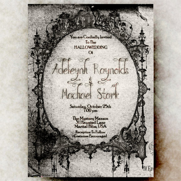 halloween wedding invitation printable template