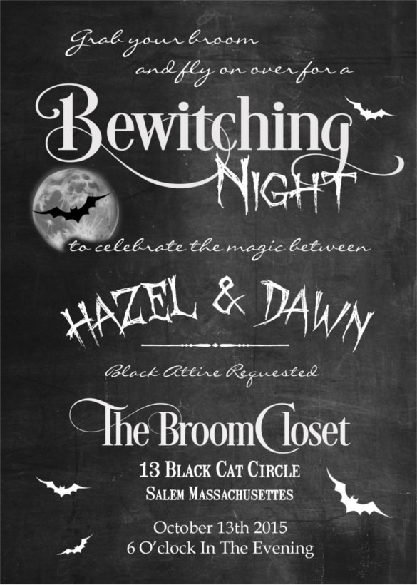 bewitching halloween wedding invitation