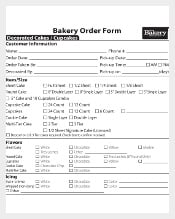 Simple PDF Template for Bakery Order Form