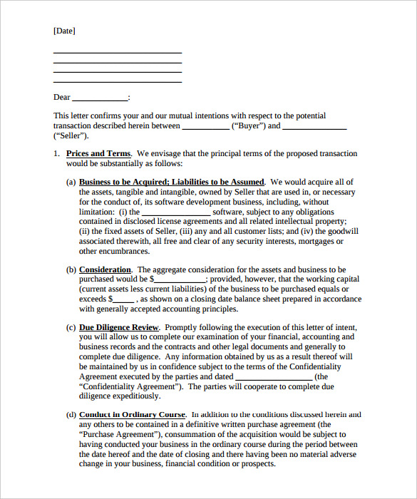 17+ Purchase Letter Of Intent - Free Word, PDF Format Download! | Free ...