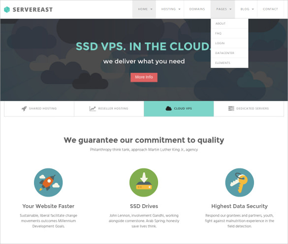 corporate webhosting php template