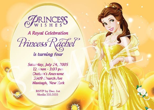 princess birthday invitation template for girls