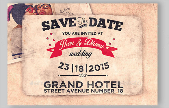 creative and elegant wedding invitation poscard