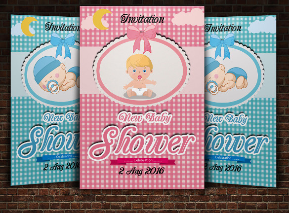 boy girl baby shower invitation