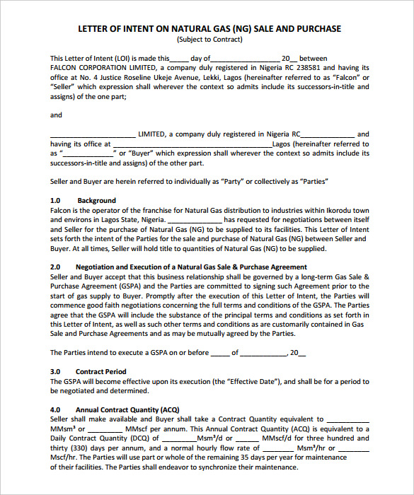 29+ Sample Free Letter of Intent Templates - PDF, Word