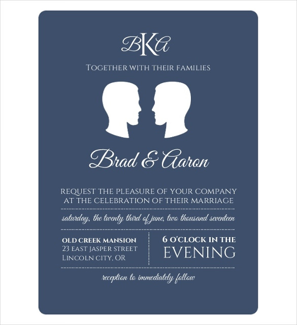 18 Gay Wedding Invitation Templates Free Sample Example Format Download 6964