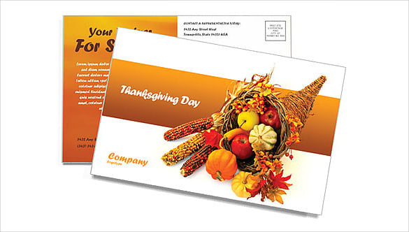 postcard template for thanksgiving