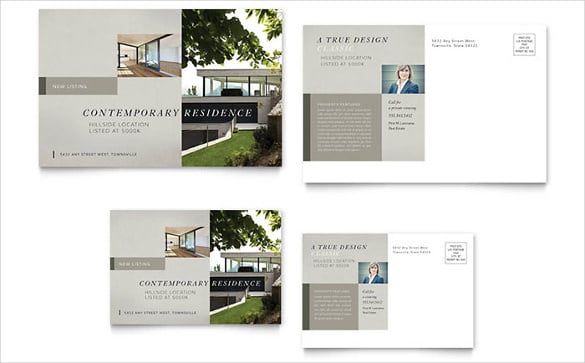 postcard template for contemporary residence