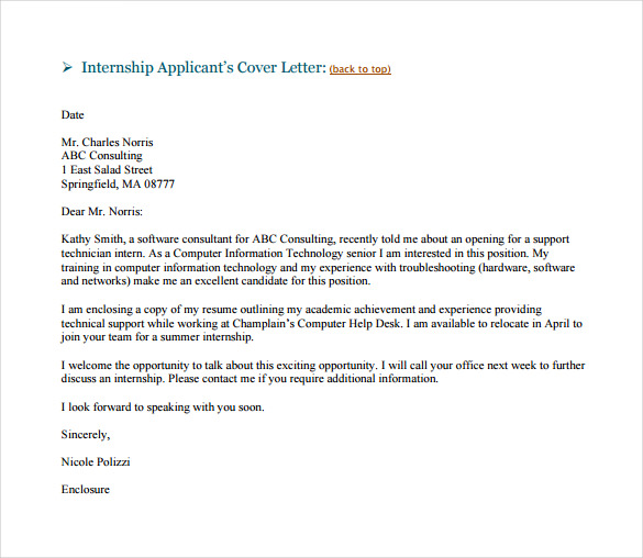 simple cover letter samples email