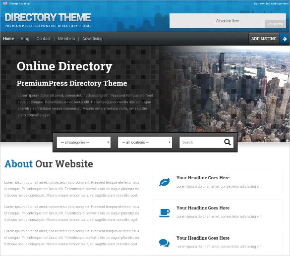 premium directory listing wordpress template
