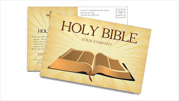 holy bible postcard template illustrator format