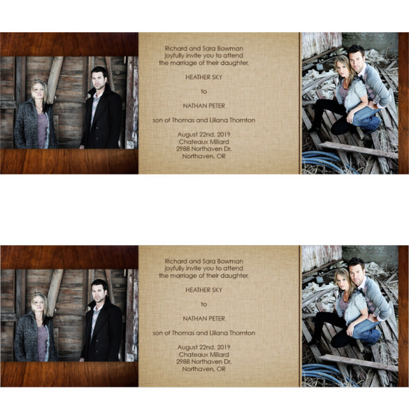 photo tri fold wedding invitation