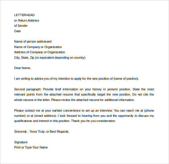 of intent template letter Letter Free Intent    of 27 Simple PDF, DOC  Templates