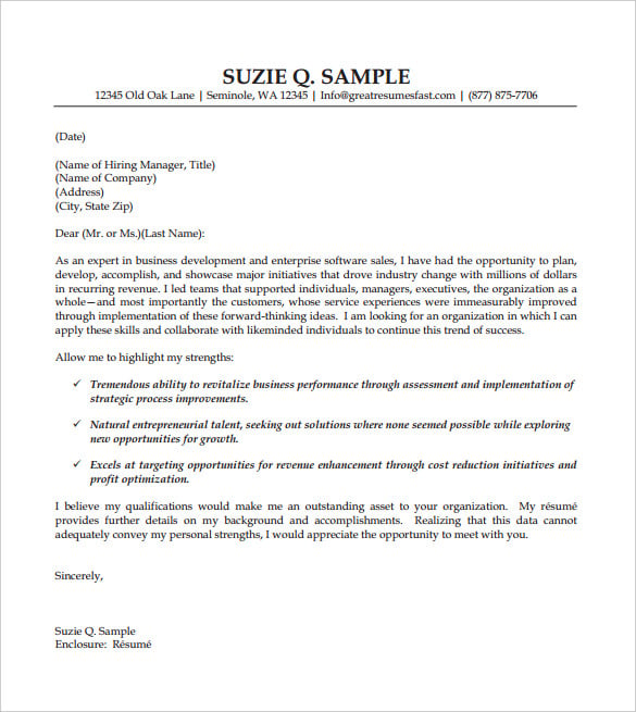 software sales cover letter example pdf template free download
