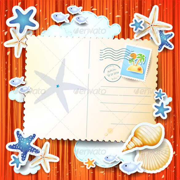holidays background with blank postcard