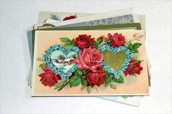 early 1900s roses birthday postcard