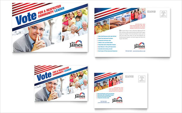 political campaign postcard template