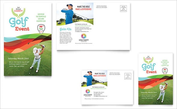 charity golf event postcard template