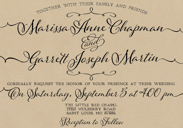 Wedding Invitations Text Template 8