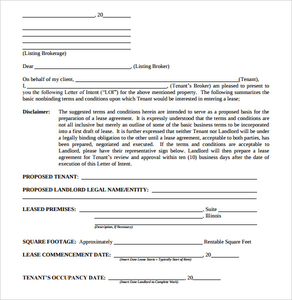 15+ FREE Real Estate Letter Of Intent Templates - Free Sample, Example ...