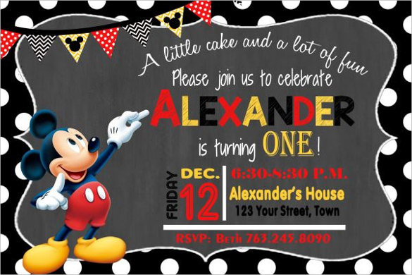 Mickey Mouse Invitations Sample 2