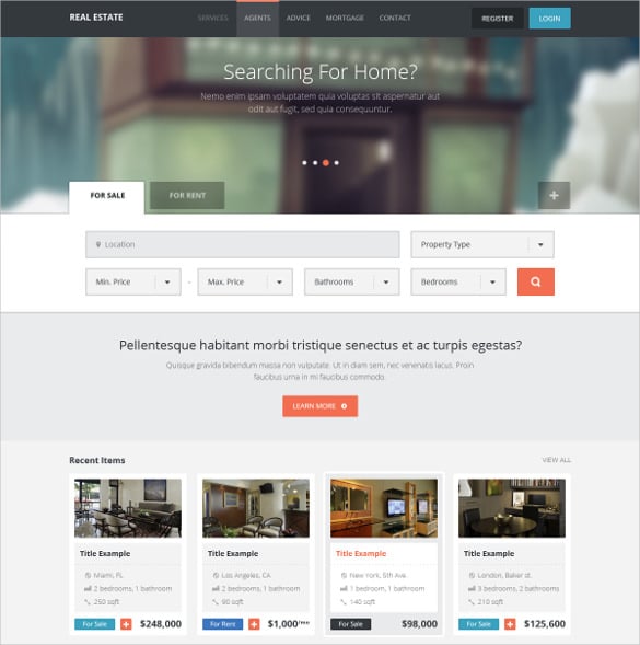 real estate directory listing psd template