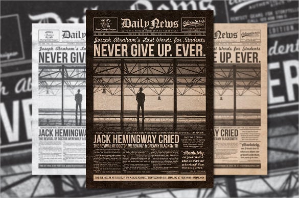 old newspaper psd template download 
