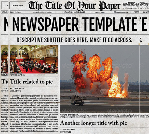 free old newspaper template microsoft word