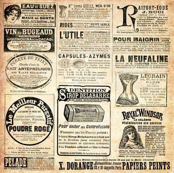 Old Newspaper Template with Advertisement