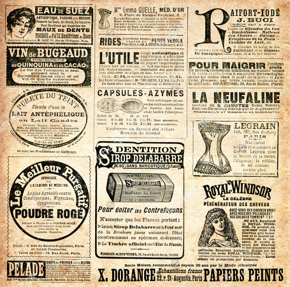 old newspaper template with advertisement