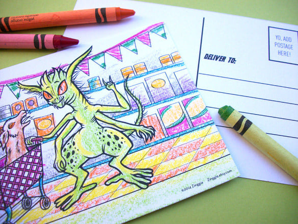creature postcard template download